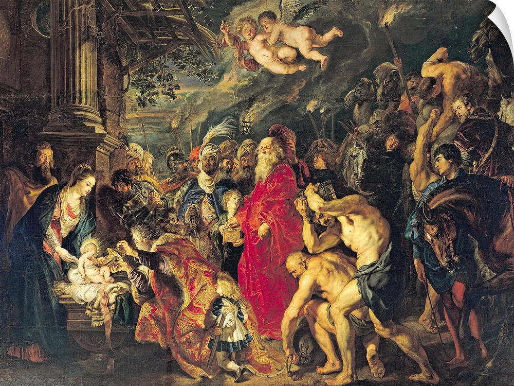 Classic artwork of the piece titled Adoration of the Magi.