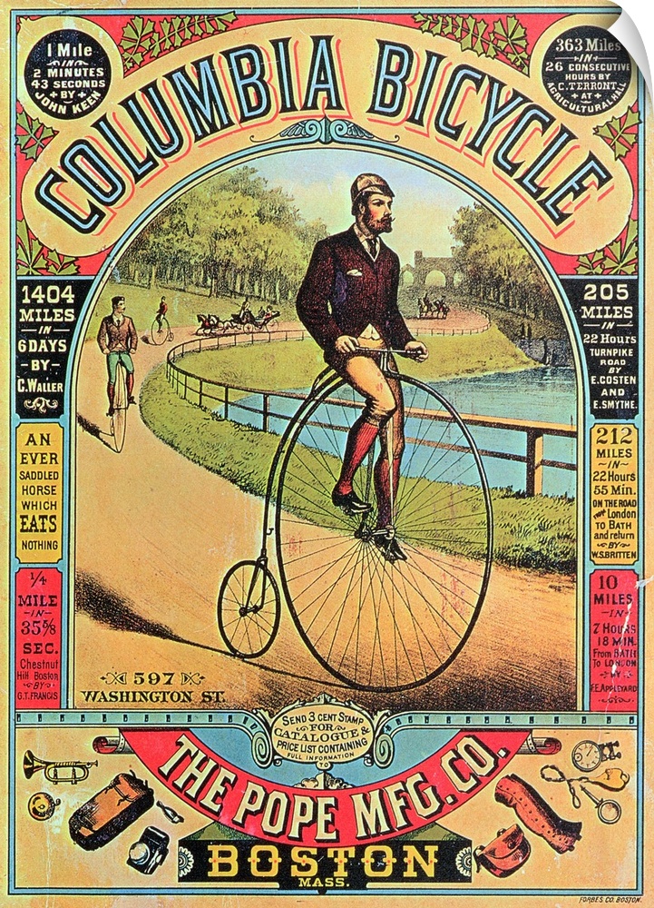Advert for the Columbia Bicycle by The Pope MFG Co., Boston