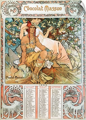 Advertising Illustration By Alphonse Mucha For Masson Chocolate From A 1898 Calendar