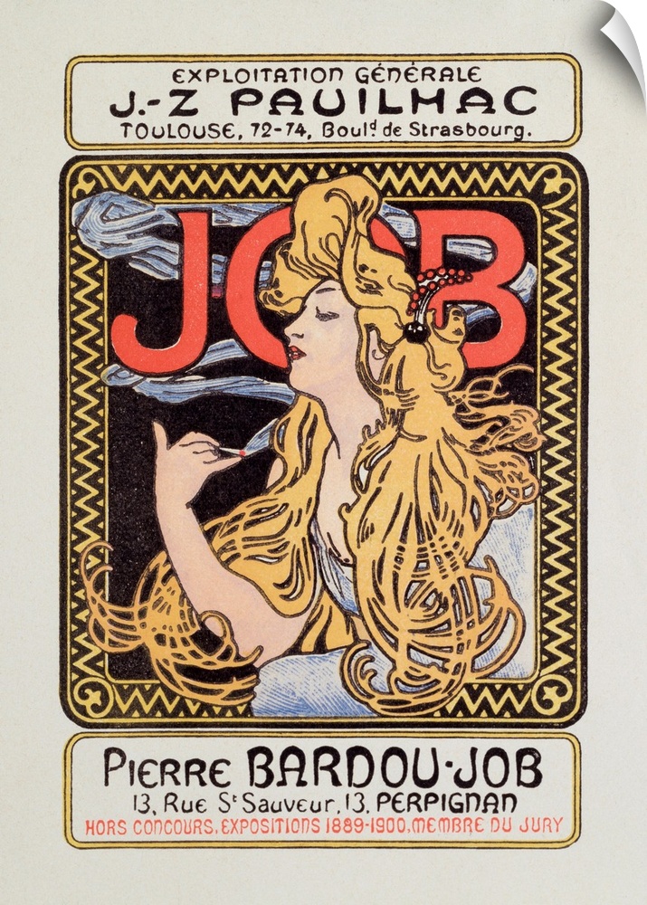 Advertising poster for cigarette paper Job created by Alphonse Mucha (1860-1939) 1900.