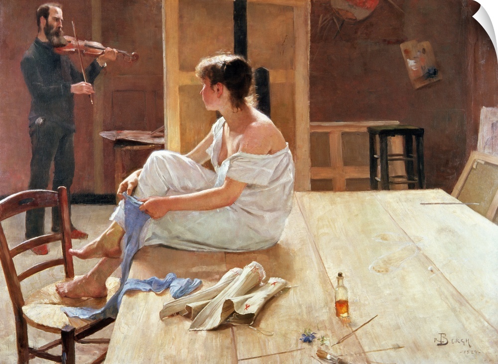BAL22911 After the Pose, 1884 (oil on canvas)  by Bergh, Sven Richard (1858-1919); 145x200 cm; Malmo Museum, Sweden; Swedi...
