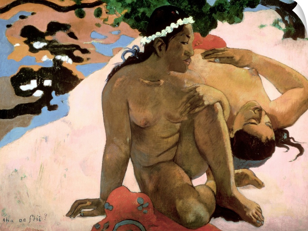 XIR37560 Aha oe Feii? (Are You Jealous?), 1892 (oil on canvas)  by Gauguin, Paul (1848-1903); 66x89 cm; Pushkin Museum, Mo...