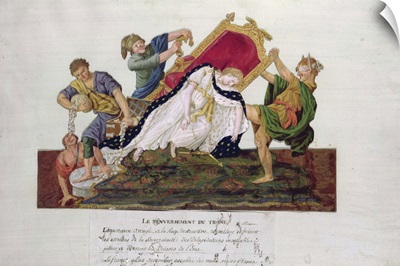 Allegory of the overturning of the throne in France during the French Revolution