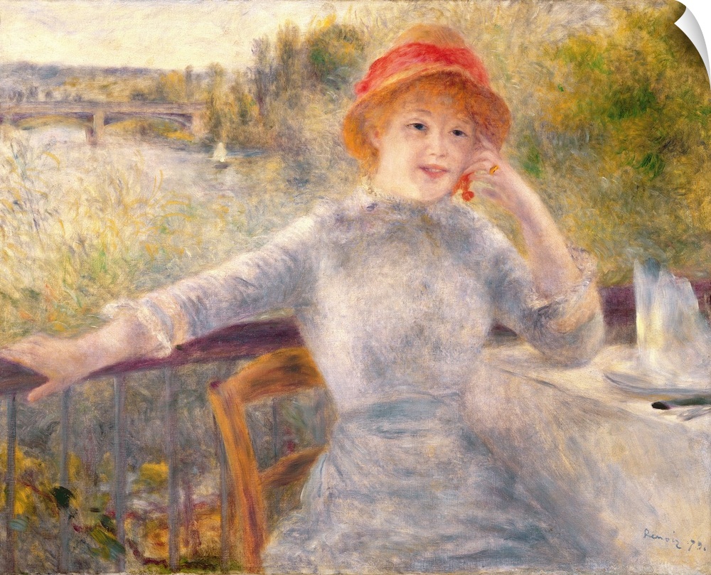 XIR19816 Alphonsine Fournaise (1845-1937) at The Grenouillere, 1879 (oil on canvas)  by Renoir, Pierre Auguste (1841-1919)...