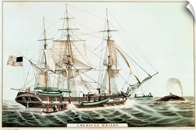 American Whaler, engraved by Nathaniel Currier (1813-88)