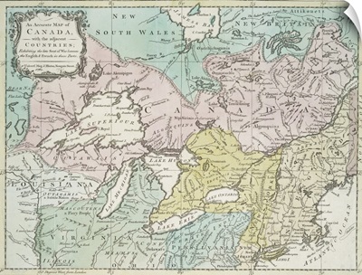 An Accurate Map Of Canada, With The Adjacent Countries, 1761