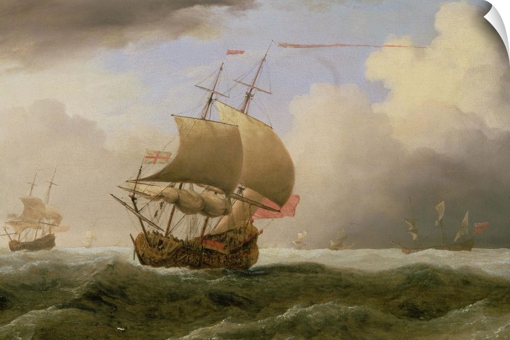 BAL31871 An English Ship Close-hauled in a Strong Breeze (oil); by Velde, Willem van de, the Younger (1633-1707); Johnny v...