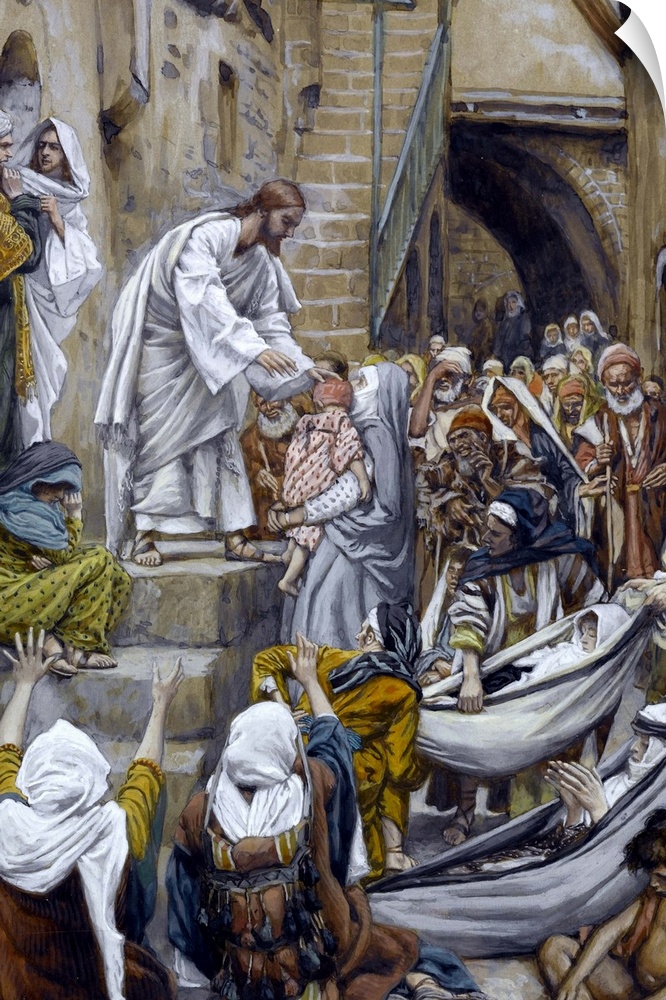 And All the City Was Gathered Together at the Door, illustration for 'The Life of Christ', c.1884-96 (w/c