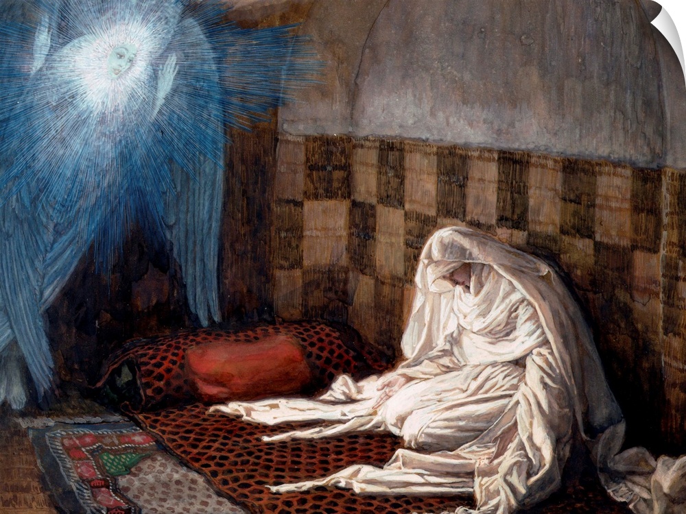 TBM140081 Annunciation, illustration for 'The Life of Christ', c.1886-96 (gouache on paperboard) by Tissot, James Jacques ...