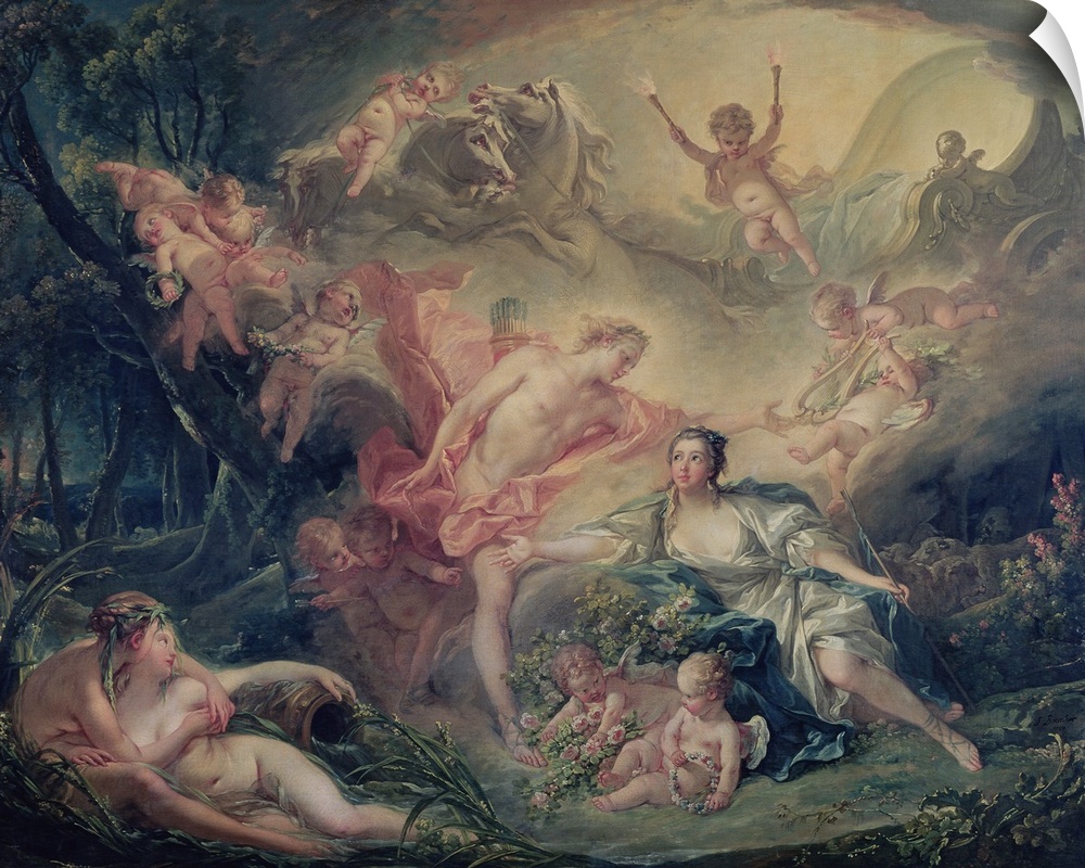 Apollon revelant sa divinite a la bergere Isse; models were possibly Etiene Francois Choiseul (1719-85) and Mademoiselle C...