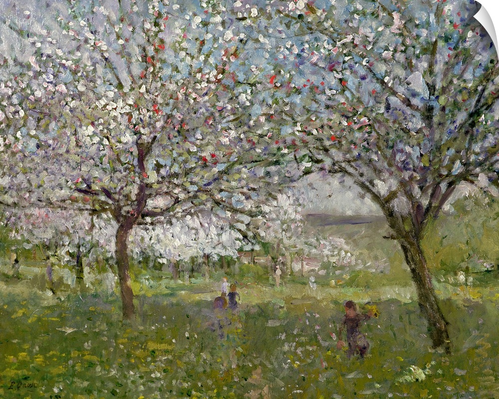 Apple Trees in Flower  by Quost, Ernest (1844-1931); oil on canvas; Private Collection; French, out of copyright