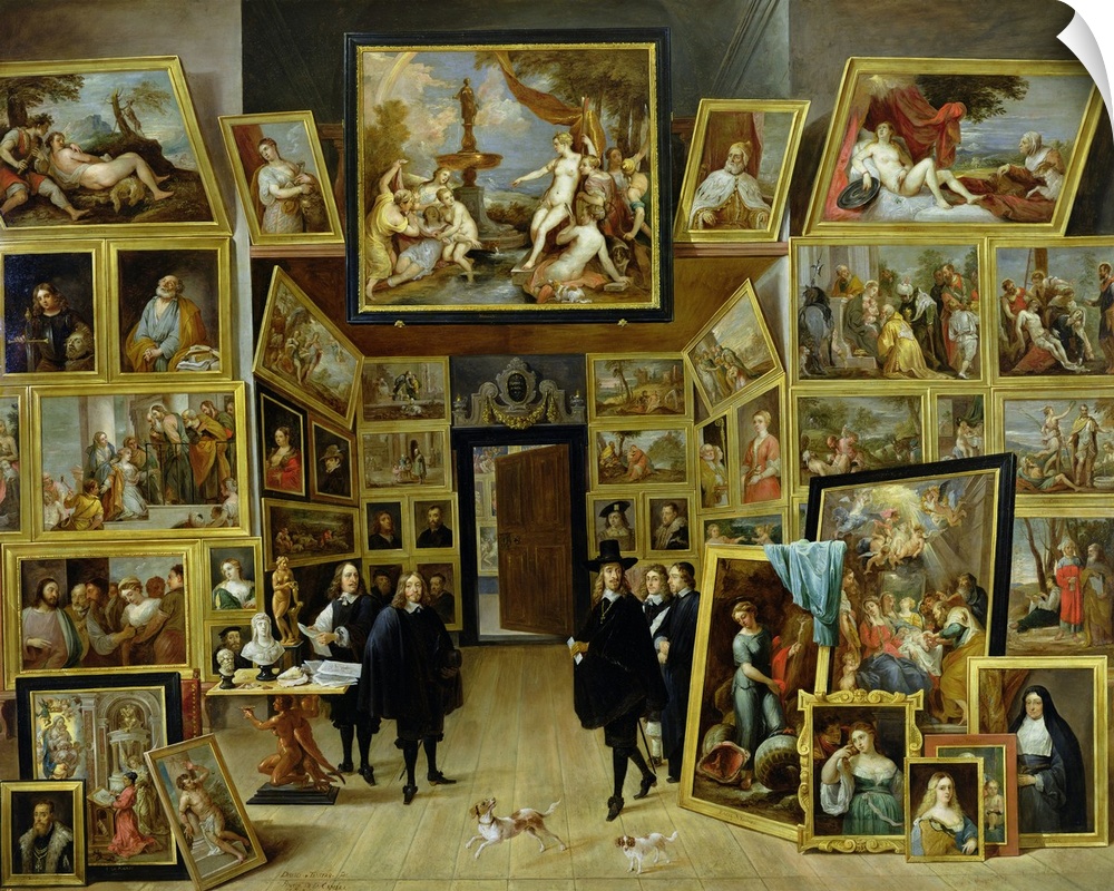 XIR70762 Archduke Leopold Wilhelm (1614-61) in his Picture Gallery, c.1647 (oil on copper)  by Teniers, David the Younger ...
