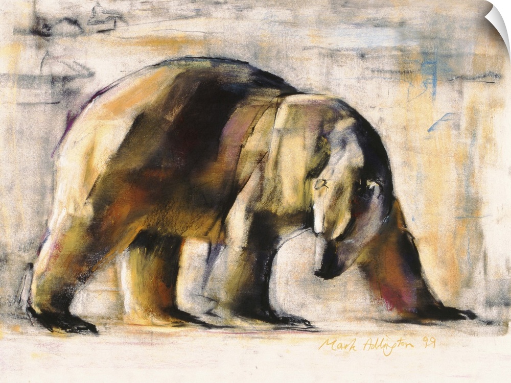 Contemporary wildlife painting of a polar bear.