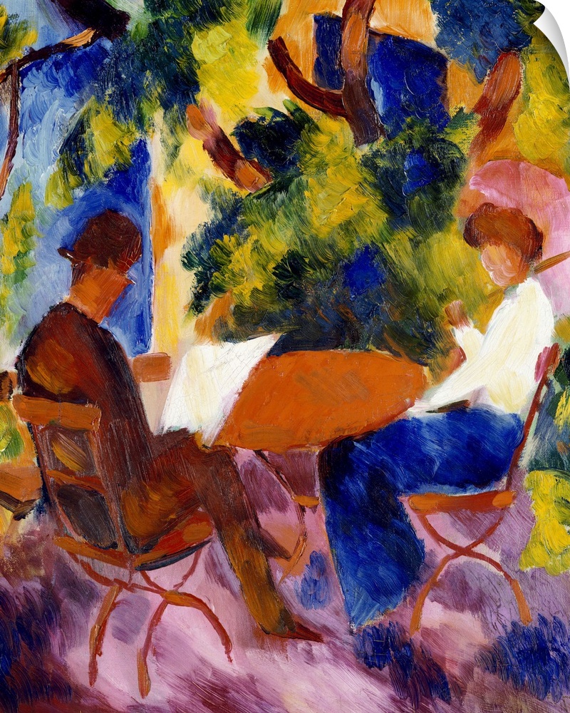 CH327799 Credit: At the Garden Table, 1914 (oil on canvas) by August Macke (1887-1914)Private Collection/ Photo A Christie...