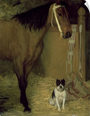 At The Stable, Horse And Dog, 1862