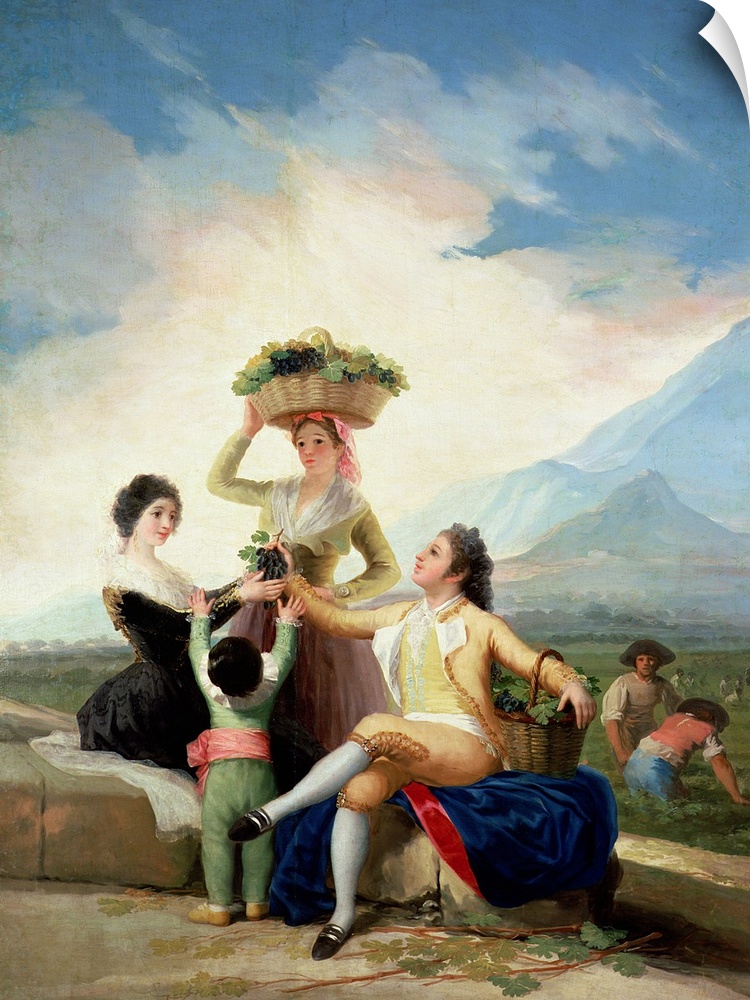XIR38636 Autumn, or The Grape Harvest, 1786-87 (oil on canvas)  by Goya y Lucientes, Francisco Jose de (1746-1828); 275x19...