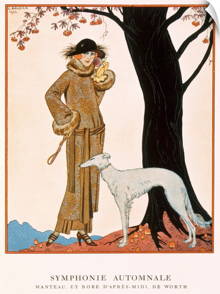 STC63221 Autumnal Symphony, afternoon coat and dress by Worth, from 'Gazette de Bon Ton' No.9, 1922 by Barbier, Georges (1...