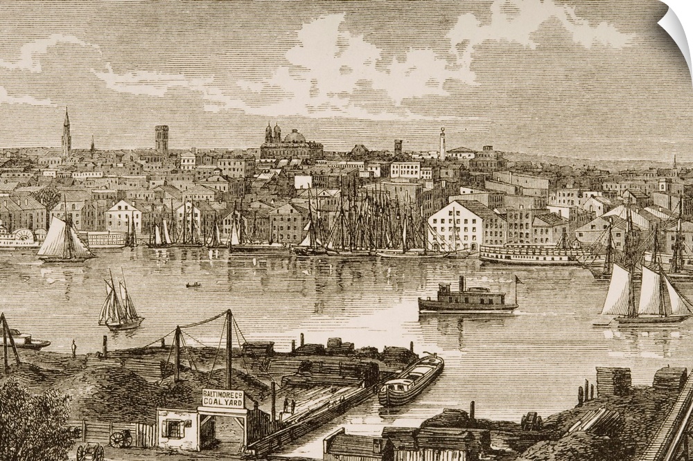 Baltimore Maryland in 1870s. From American Pictures Drawn With Pen And Pencil by Rev Samuel Manning circa 1880