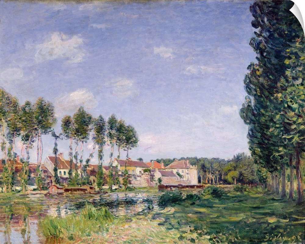 XIR190229 Banks of the Loing, Moret, 1892 (oil on canvas)  by Sisley, Alfred (1839-99); 60.5x73 cm; Musee d'Orsay, Paris, ...