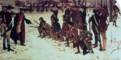 Baron von Steuben drilling American recruits at Valley Forge in 1778