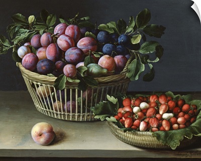 Basket of Plums and Basket of Strawberries, 1632