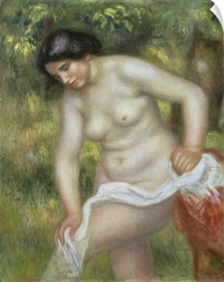 Bather Drying Herself With A White Cloth