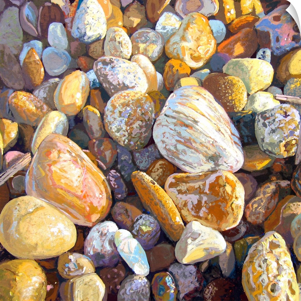 Beach Pebbles, 2007, originally gouache on board.
