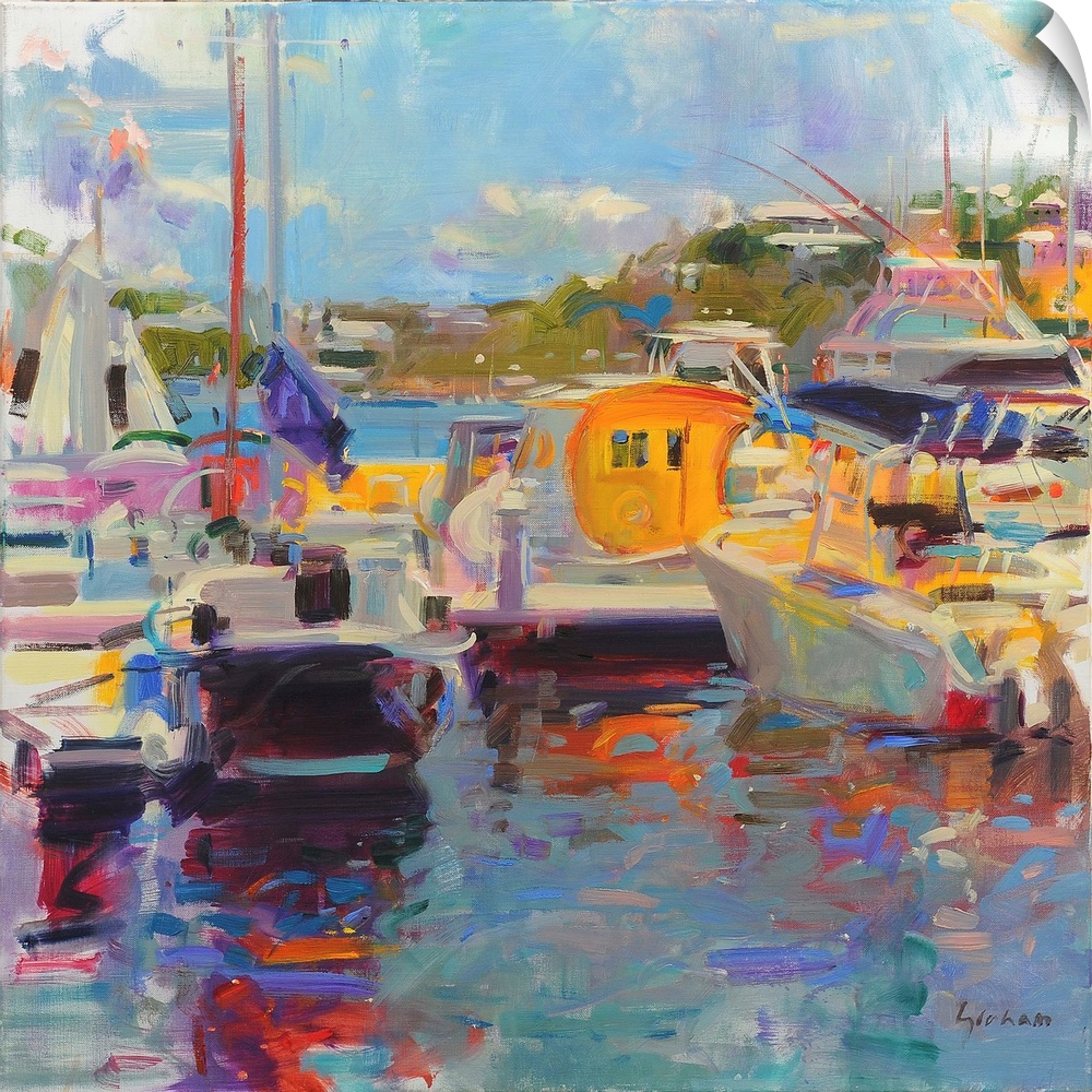 Bermuda Yachts (originally oil on canvas) by Graham, Peter