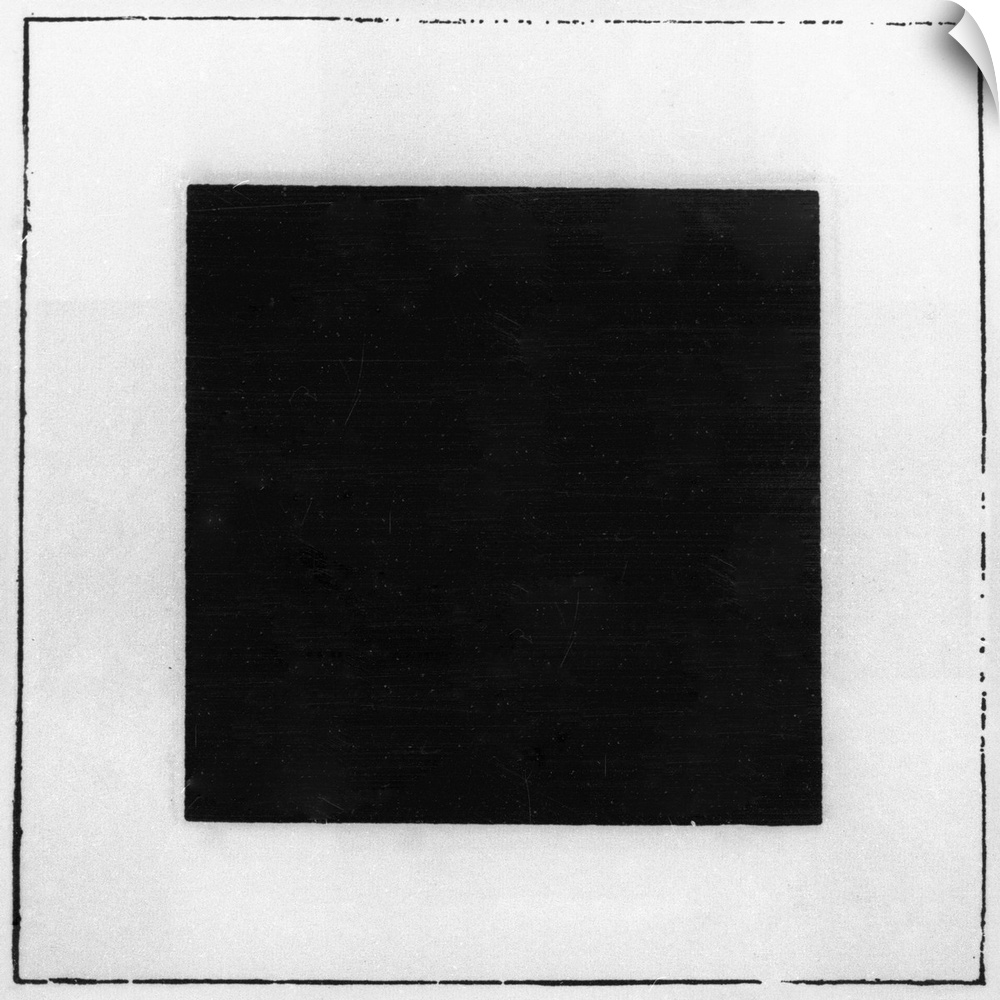 A reproduction of "Black Square" by Kasimir Malevich from the collection of the State Tretyakov Gallery.