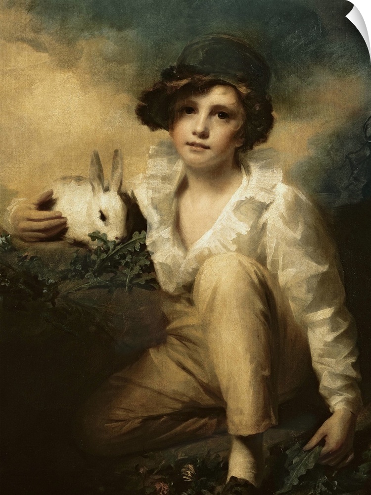 BAL2991 Boy and Rabbit, c.1814 (oil on canvas)  by Raeburn, Sir Henry (1756-1823); 103x79.3 cm; Royal Academy of Arts, Lon...