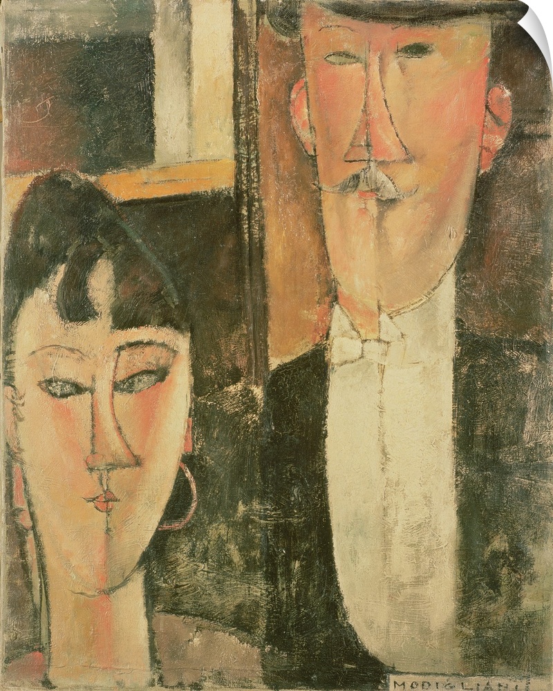 SSI64349 Bride and Groom (The Couple), 1915-16 by Modigliani, Amedeo (1884-1920); Metropolitan Museum of Art, New York, US...