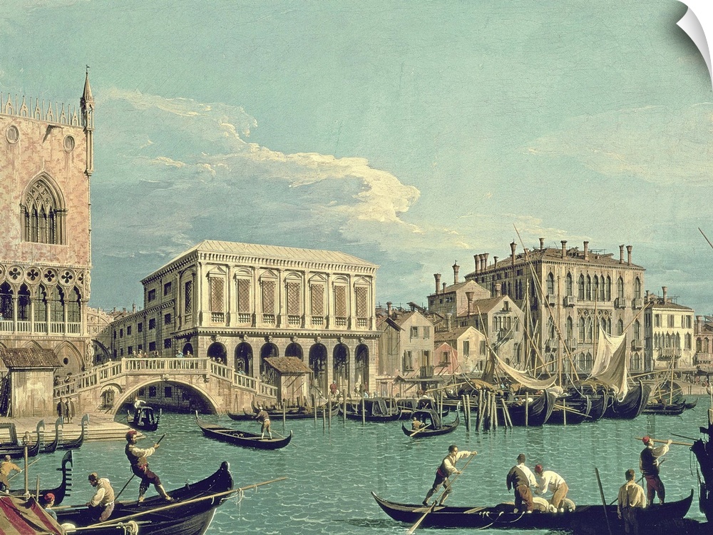 XIR61069 Bridge of Sighs, Venice (La Riva degli Schiavoni) c.1740 (oil on canvas)  by Canaletto, (Giovanni Antonio Canal) ...
