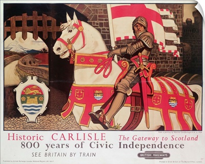 British Rail poster advertising 'Historic Carlisle, Gateway to Scotland', 1924