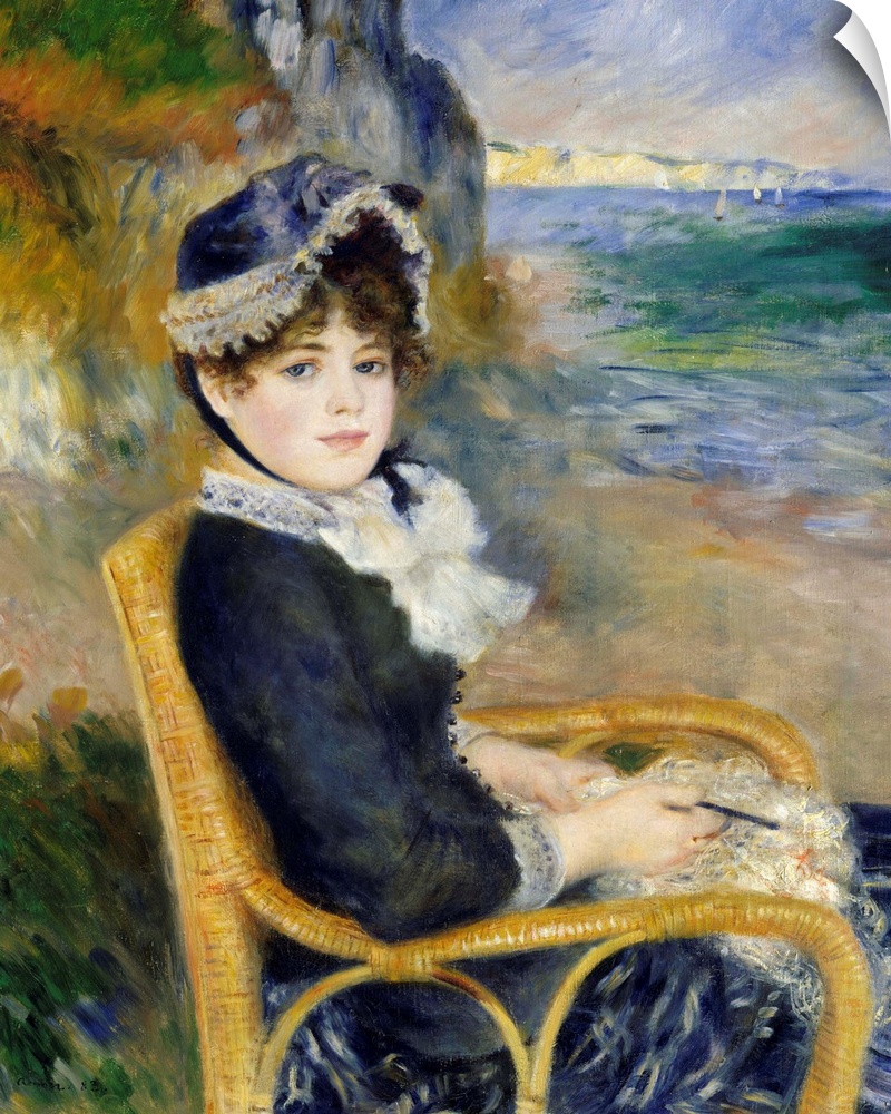 By the Seashore, 1883, oil on canvas.  By Pierre Auguste Renoir (1841-1919).