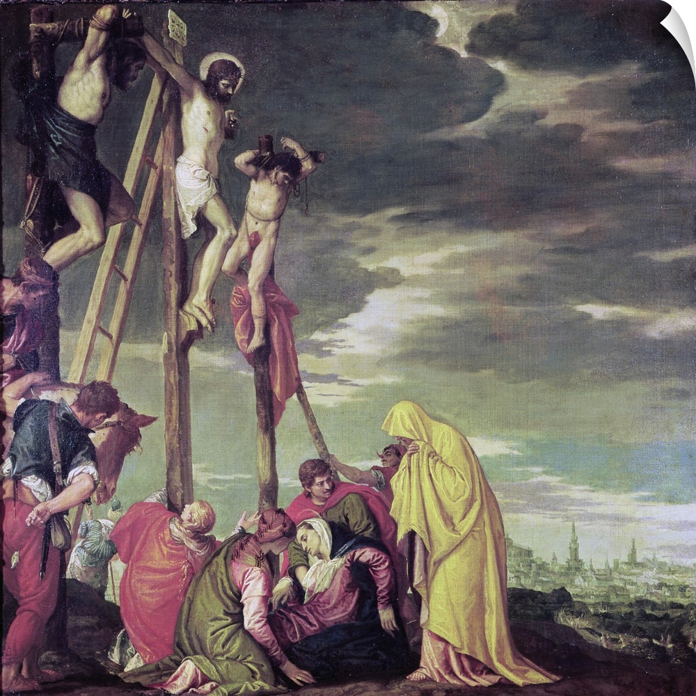 XIR73990 Calvary (oil on canvas); by Veronese, (Paolo Caliari) (1528-88); 102x102 cm; Louvre, Paris, France; ; Italian, ou...