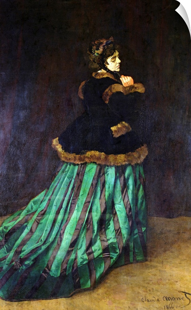 XIR18888 Camille, or The Woman in the Green Dress, 1866 (oil on canvas)  by Monet, Claude (1840-1926); 228x149 cm; Kunstha...