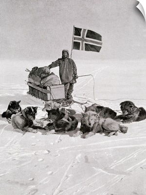 Captain Roald Amundsen at the South Pole, 1912