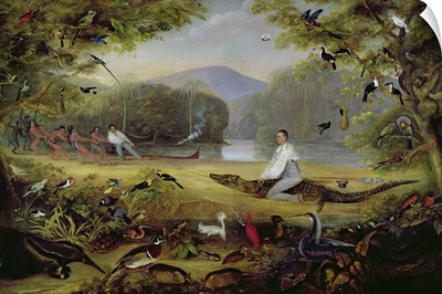 Charles Waterton capturing a cayman, 1825-26