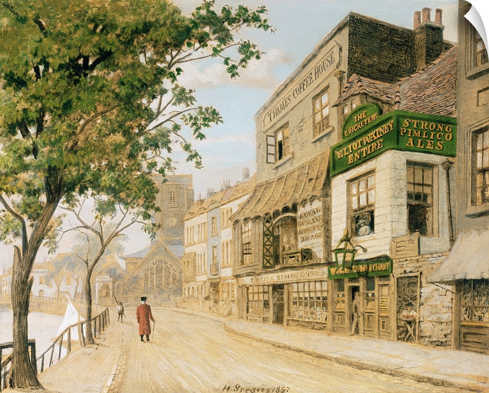 BAL12519 Cheyne Walk, Chelsea, 1857  by Greaves, Walter (1846-1930); Roy Miles Fine Paintings; (add. info.: Chelsea Pensio...