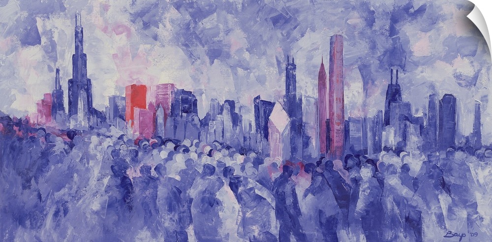 Chicago I, 2090 (oil on canvas) by Bayo Iribhogbe.