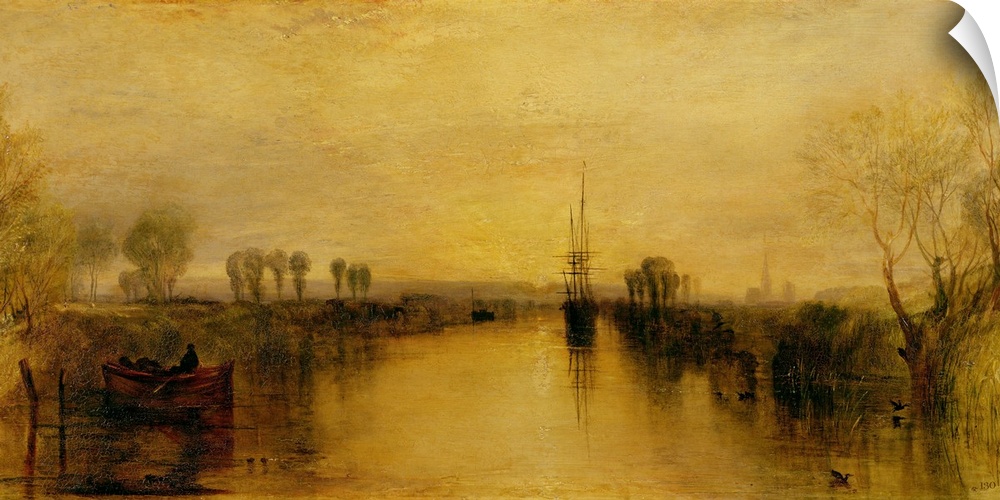 BAL75937 Chichester Canal, c.1829  by Turner, Joseph Mallord William (1775-1851); oil on canvas; 63.5x132.1 cm; Petworth H...