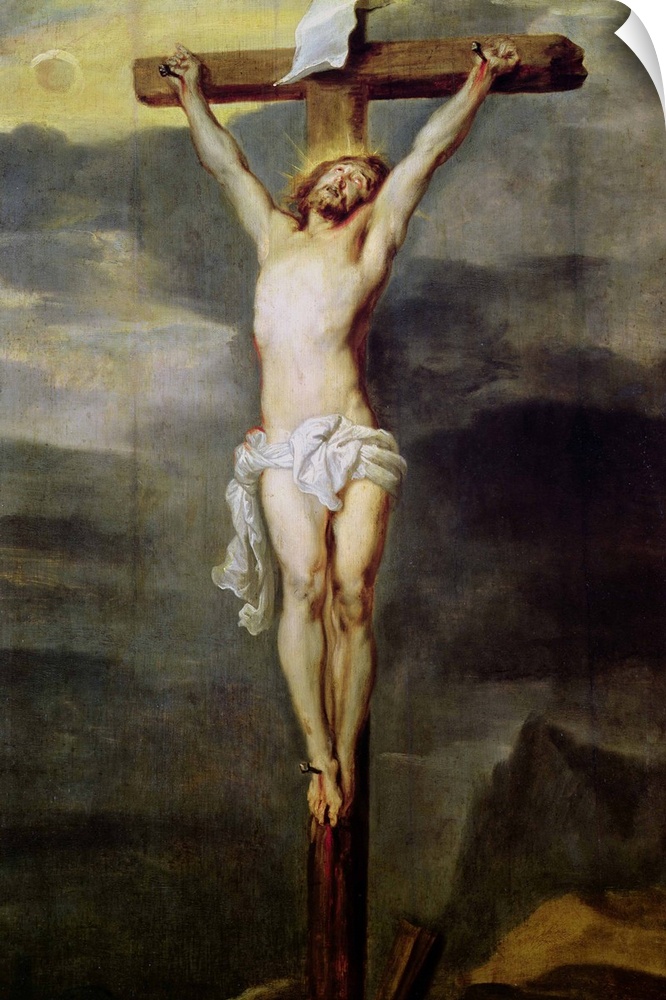 XIR200036 Christ on the Cross, 1627 (oil on panel); by Dyck, Sir Anthony van (1599-1641); 104x72 cm; Koninklijk Museum voo...