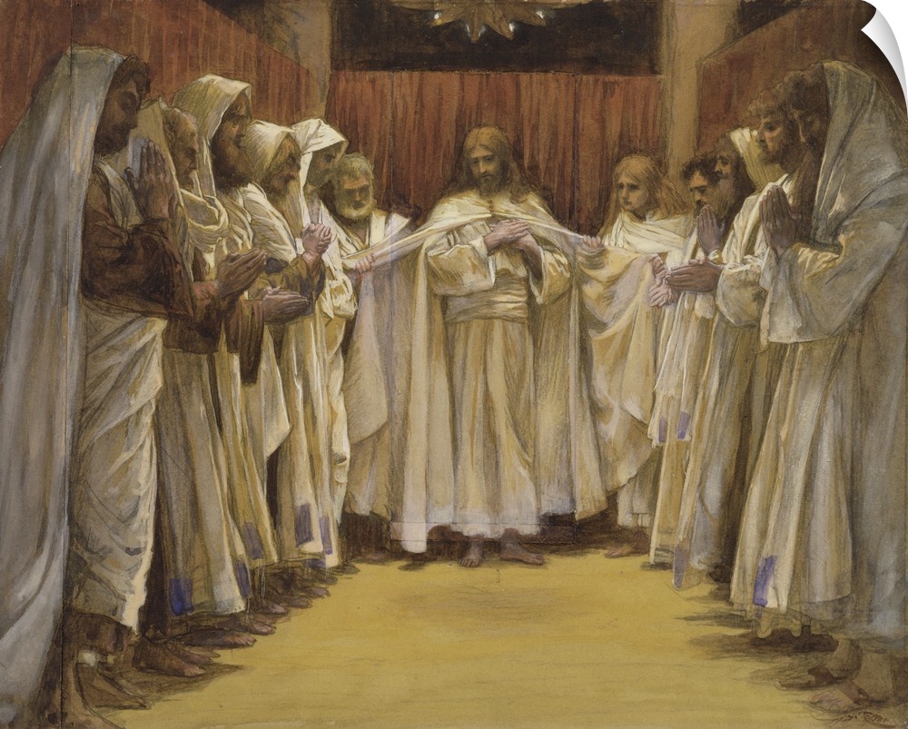 TBM140085 Christ with the twelve Apostles, illustration for 'The Life of Christ', c.1886-96 (gouache on paperboard) by Tis...