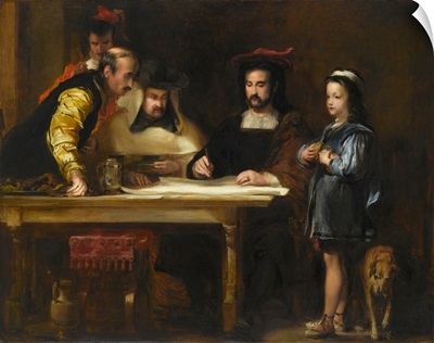 Christopher Columbus In The Convent Of La Rabida Explaining His Intended Voyage, 1834