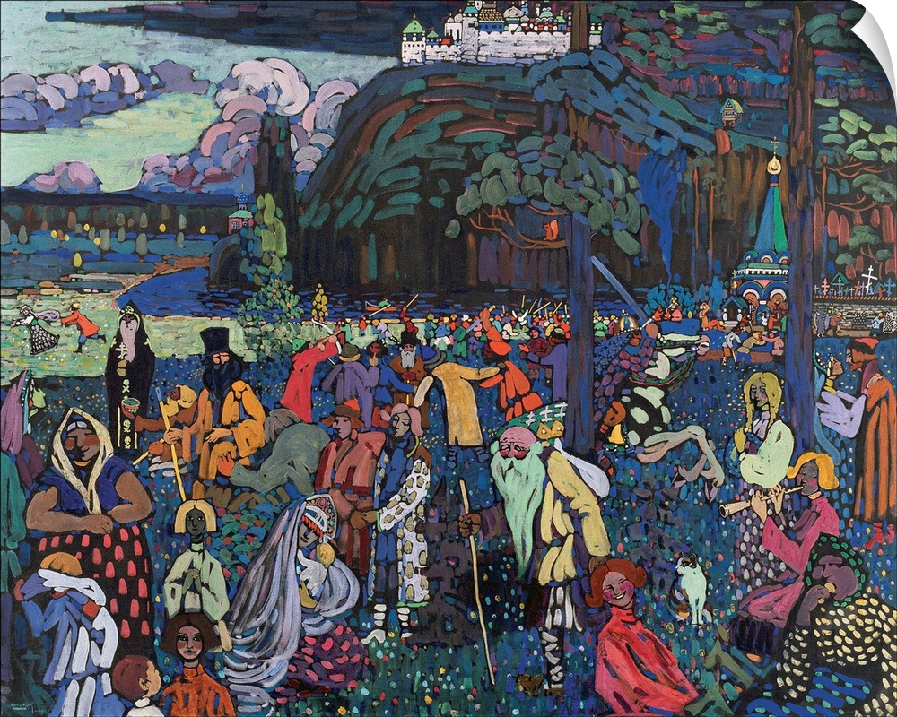 Colourful Life (Motley Life) 1907 (originally tempera on canvas) by Kandinsky, Wassily (1866-1944).