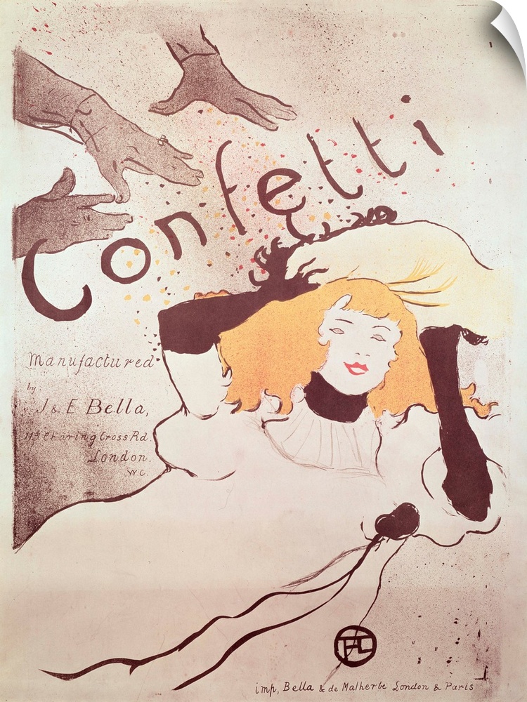 XIR176293 Confetti, 1893 (colour litho) (see also 84459)  by Toulouse-Lautrec, Henri de (1864-1901); colour lithograph; Mu...