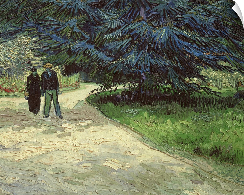 BAL9981 Couple in the park, Arles, 1888; by Gogh, Vincent van (1853-90); oil on canvas; 73x92 cm; Private Collection; Dutc...
