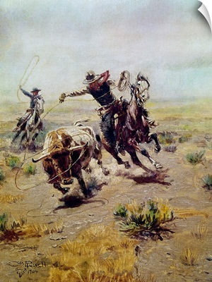 Cowboy Roping a Steer