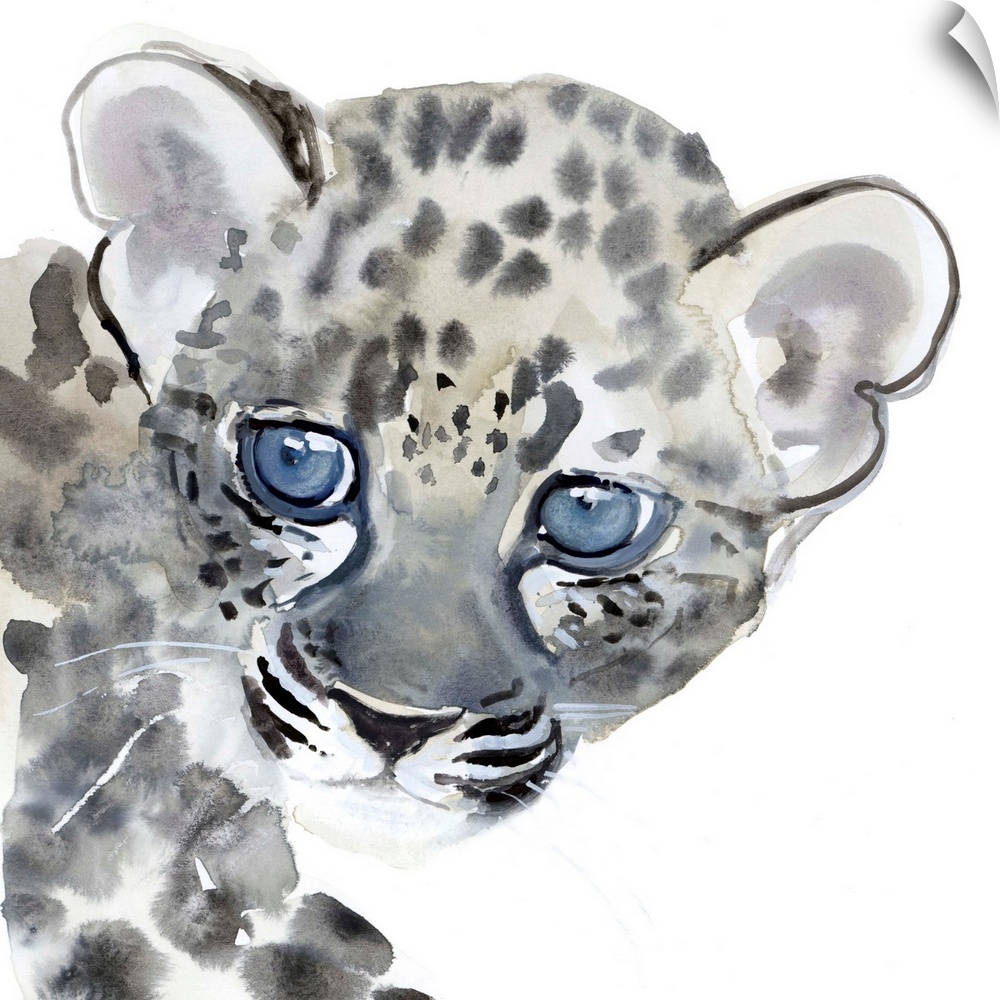 Cub, 2015, (watercolour on paper) by Mark Adlington.