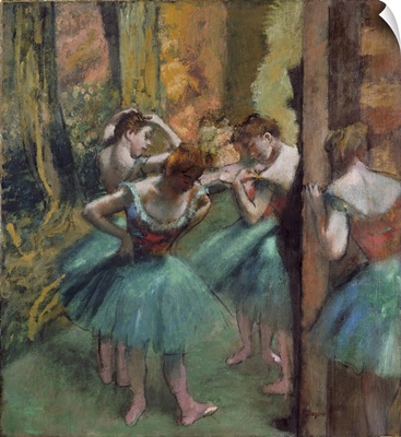 Dancers In Pink And Green